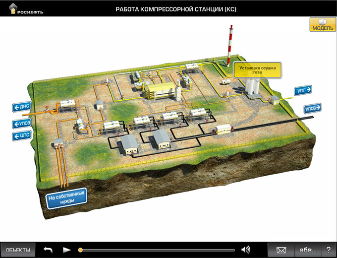 3D курс «Наземные сооружения для эксплуатации нефтяных месторождений» для ОАО «НК «РОСНЕФТЬ» - скриншот 1