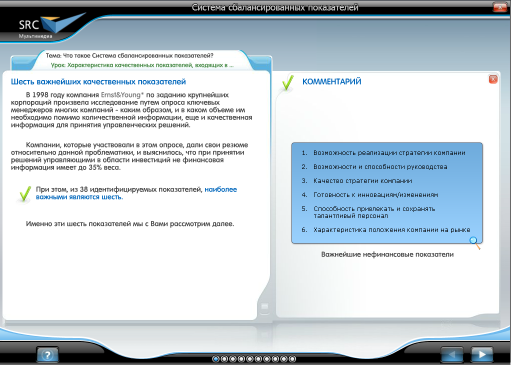 Электронный курс Система сбалансированных показателей. Базовый курс, Слайды