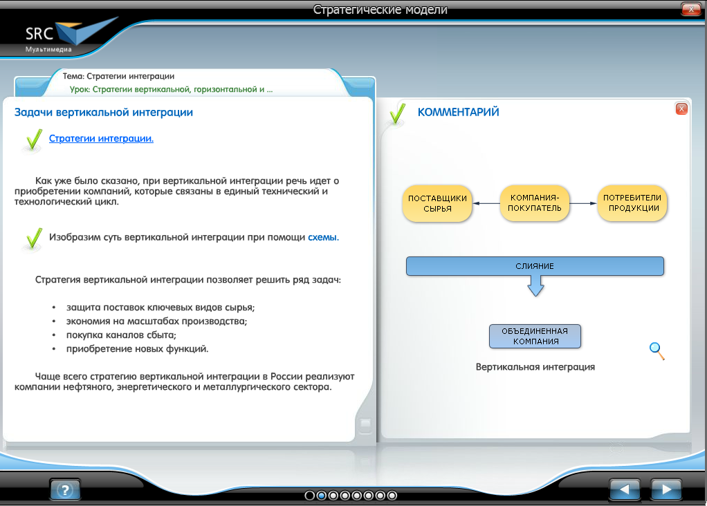 «Стратегические модели. Базовый курс» - готовый электронный SCORM курс SRC Мультимедиа