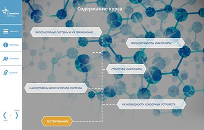 Электронный интерактивный курс «Микрочиповые биосенсорные системы» для eNANO - содержание курса