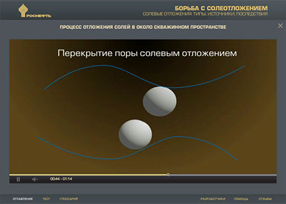 Мультимедийный дистанционный курс для ОАО «НК «РОСНЕФТЬ» «Борьба с осложнениями при добыче нефти» - перекрытие поры солевым отложением