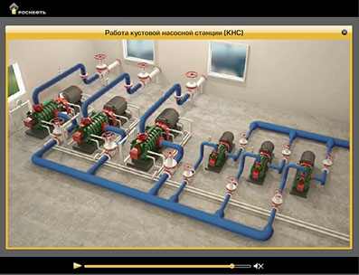 Мультимедийный дистанционный курс для «РОСНЕФТЬ» «Наземные сооружения для эксплуатации нефтяных месторождений» - кустовая насосная станция